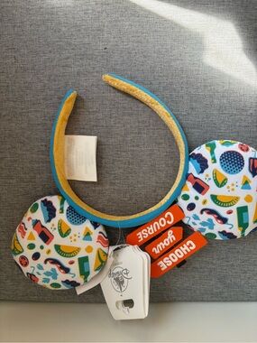 Disney Blue and Yellow Patterned Mouse Ear Headband